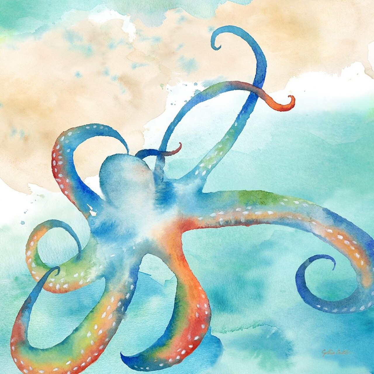 Sea Splash Octopus Poster Print by Cynthia Coulter - Item # VARPDXRB11734CC